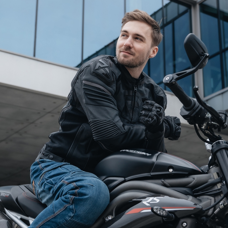 Kurtka motocyklowa skórzana Rebelhorn Vandal czarna
