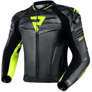 Rebelhorn Vandal Black-Fluo Yellow Leather Motorcycle Jacket wyprzedaż