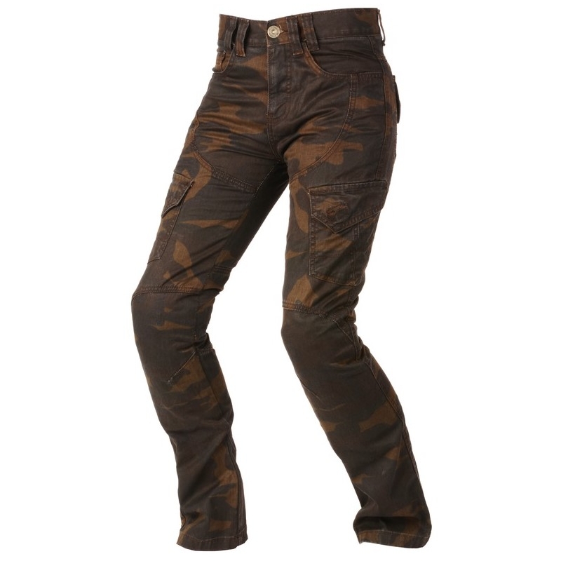 Damskie jeansy motocyklowe Ayrton Camino brązowe camo wyprzedaż