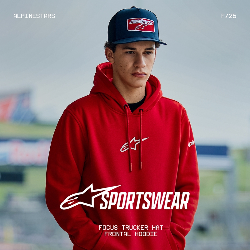 Bluza z kapturem Alpinestars Frontal czerwona