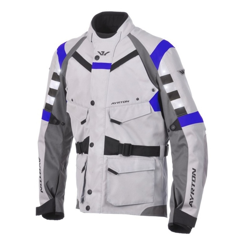 Kurtka motocyklowa Ayrton Fuel szaro-czarno-niebieska