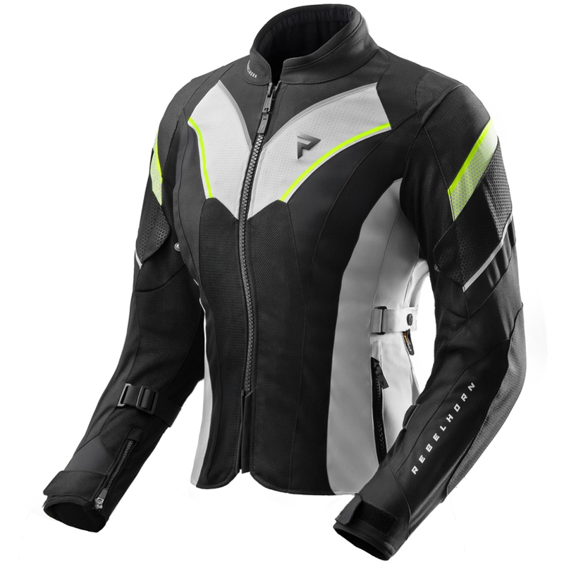 Kurtka motocyklowa damska Rebelhorn Hiflow V czarno-szaro-fluo-żółta
