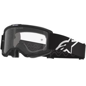 Gogle motocrossowe Alpinestars Vision OTG czarno-białe z przezroczystymi szkłami