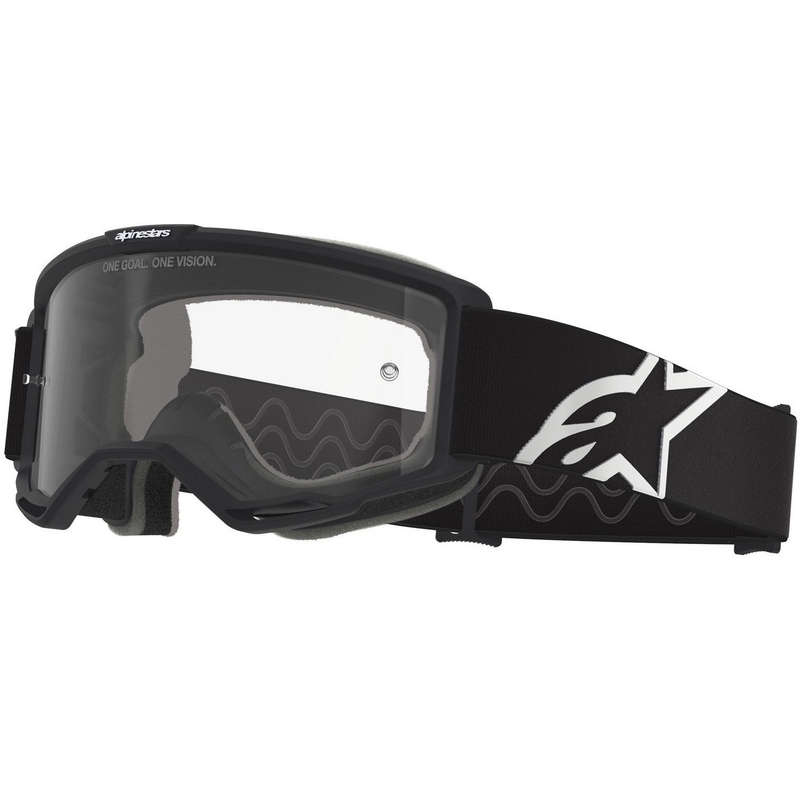 Gogle motocrossowe Alpinestars Vision OTG czarno-białe z przezroczystymi szkłami
