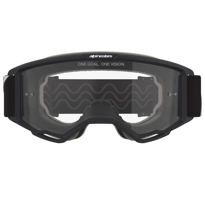 Gogle motocrossowe Alpinestars Vision OTG czarno-białe z przezroczystymi szkłami