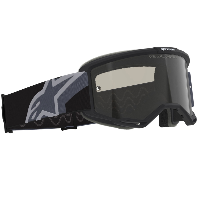 Gogle motocrossowe Alpinestars Vision Sand czarno-szare z przydymionymi szkłami
