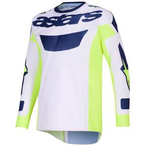 Koszulka motocrossowa Alpinestars Racer Air Riway jasnoszaro-fluo żółto-niebieska