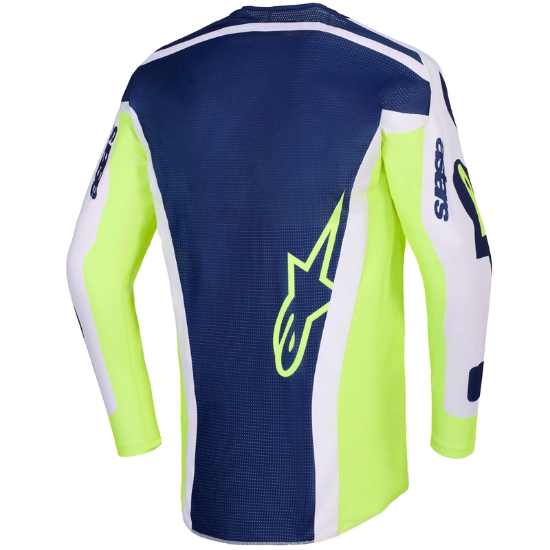 Koszulka motocrossowa Alpinestars Racer Air Riway jasnoszaro-fluo żółto-niebieska