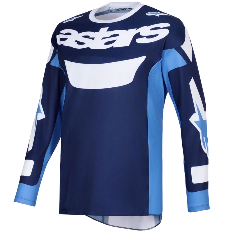 Koszulka motocrossowa Alpinestars Racer Riway niebiesko-jasnoniebiesko-biała