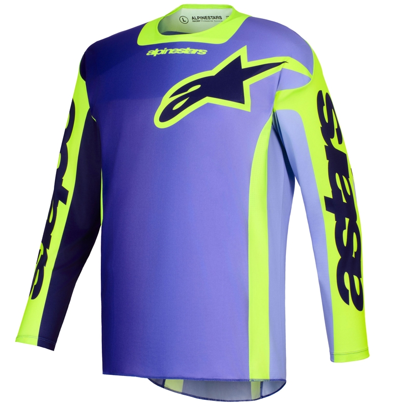Koszulka motocrossowa Alpinestars Racer Portl w kolorze fioletowo-fluo-żółtym