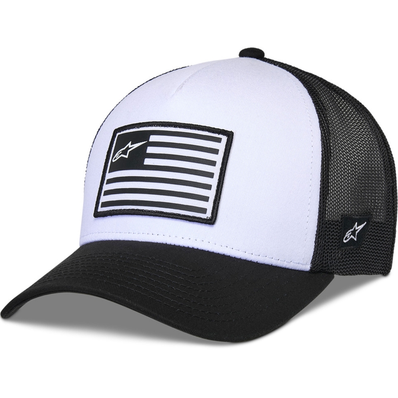 Czapka z daszkiem Alpinestars Flag Snap Hat biało-czarna