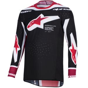 Koszulka motocrossowa Alpinestars Supertech Pro AFD Vista czarno-czerwono-biała