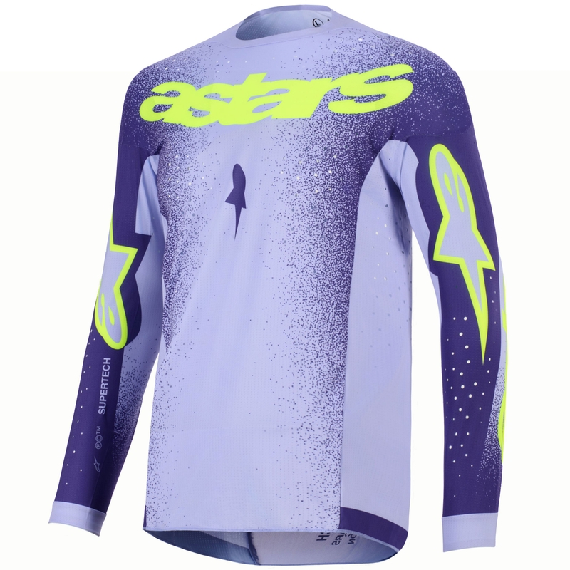 Koszulka motocrossowa Alpinestars Supertech Scenz fioletowo-fluo-żółta