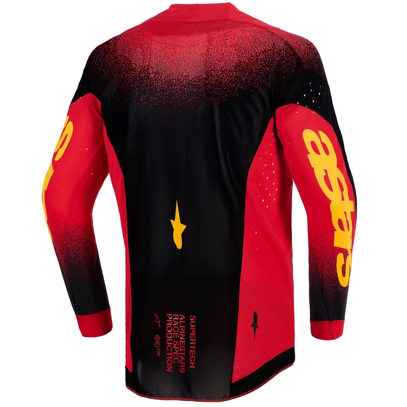 Koszulka motocrossowa Alpinestars Supertech Scenz w kolorze czerwono-czarno-żółtym