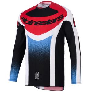 Koszulka motocrossowa Alpinestars Techstar Knif czarno-biało-niebiesko-czerwona