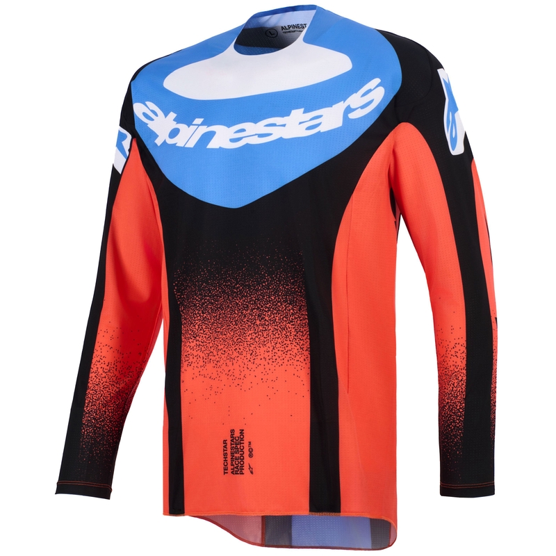 Koszulka motocrossowa Alpinestars Techstar Knif pomarańczowo-czarno-niebieska