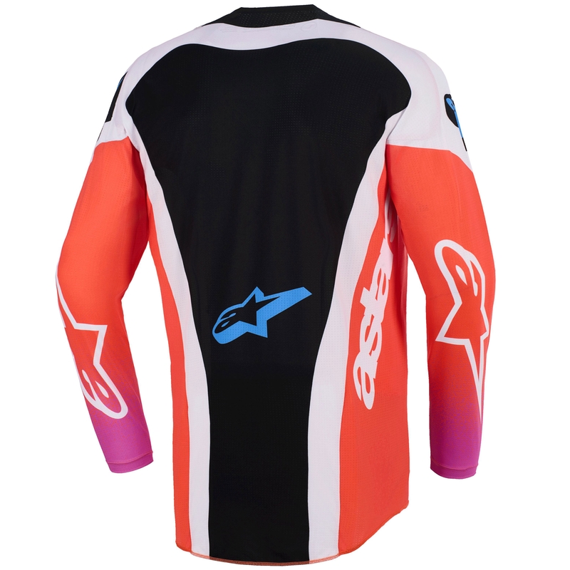 Koszulka motocrossowa Alpinestars Techstar Knif w kolorze jasnoszarym, pomarańczowo-fluo-czarnym