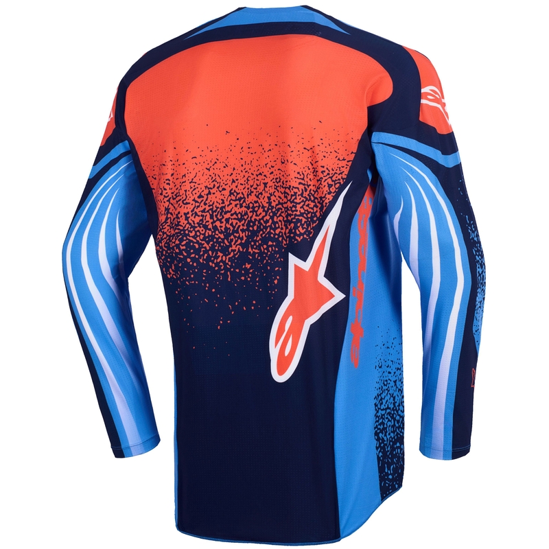 Koszulka motocrossowa Alpinestars Techstar Nomur w kolorze ciemnoniebiesko-pomarańczowo-niebieskim