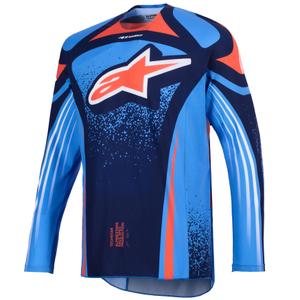 Koszulka motocrossowa Alpinestars Techstar Nomur w kolorze ciemnoniebiesko-pomarańczowo-niebieskim