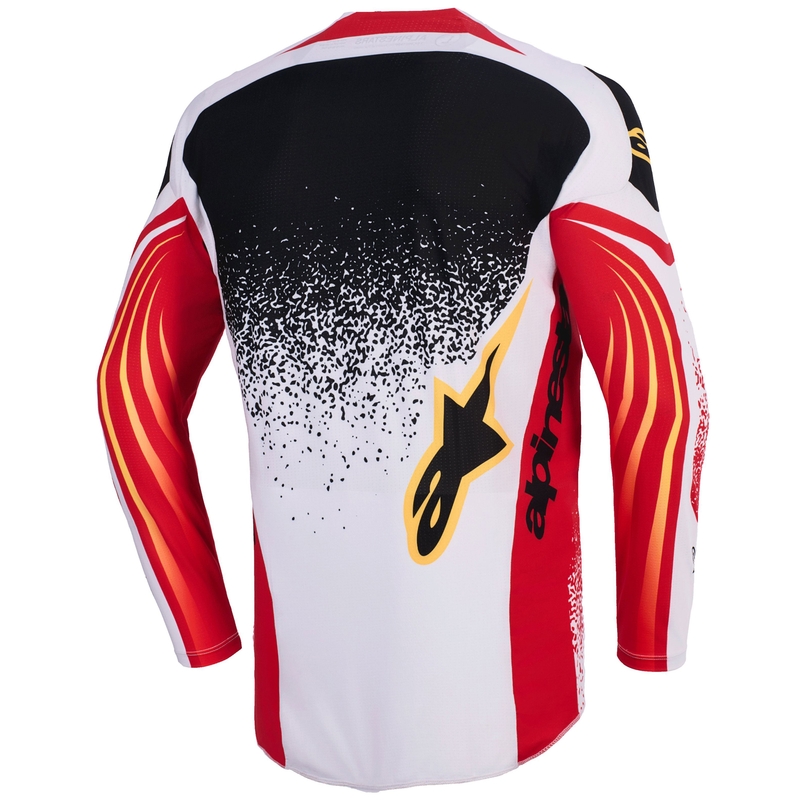 Koszulka motocrossowa Alpinestars Techstar Nomur w kolorze jasnoszarym, czerwonym, czarnym i żółtym