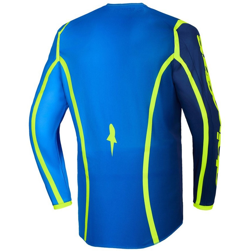Koszulka motocrossowa Alpinestars Fluid Apex w kolorze niebiesko-fluo-żółtym