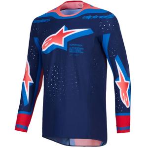 Koszulka motocrossowa Alpinestars Supertech Vista ciemnoniebiesko-koralowo-kobaltowa