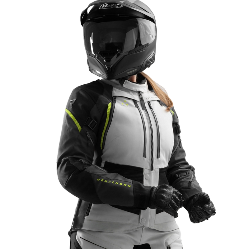 Kurtka motocyklowa damska Rebelhorn Hardy 3.0 czarno-szaro-fluo-żółta