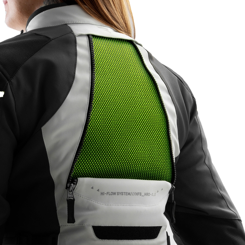 Kurtka motocyklowa damska Rebelhorn Hardy 3.0 czarno-szaro-fluo-żółta
