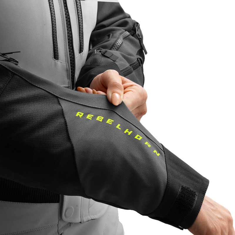 Kurtka motocyklowa damska Rebelhorn Hardy 3.0 czarno-szaro-fluo-żółta