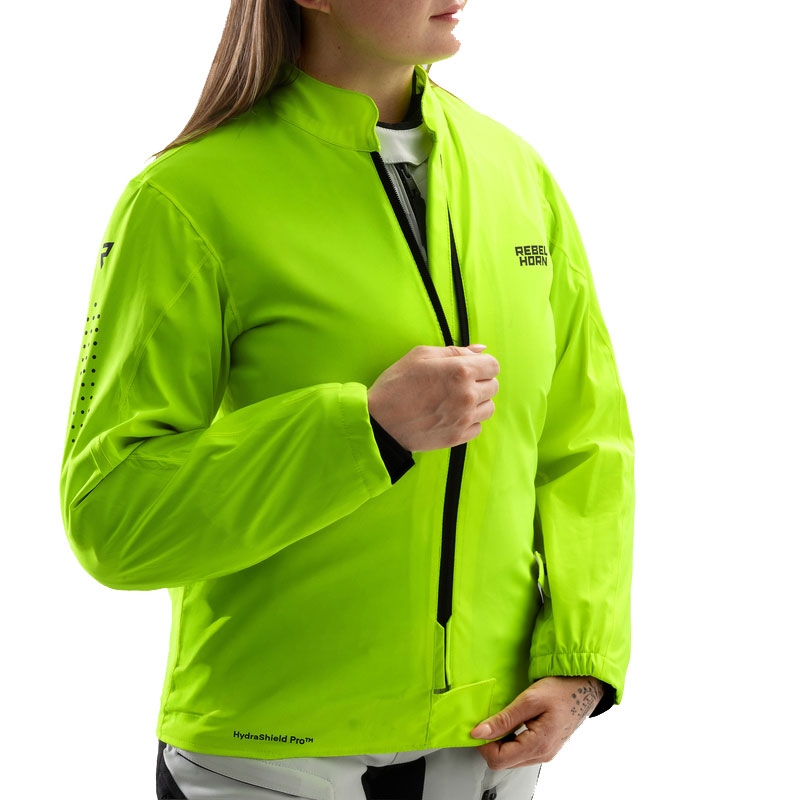Kurtka motocyklowa damska Rebelhorn Hardy 3.0 czarno-szaro-fluo-żółta