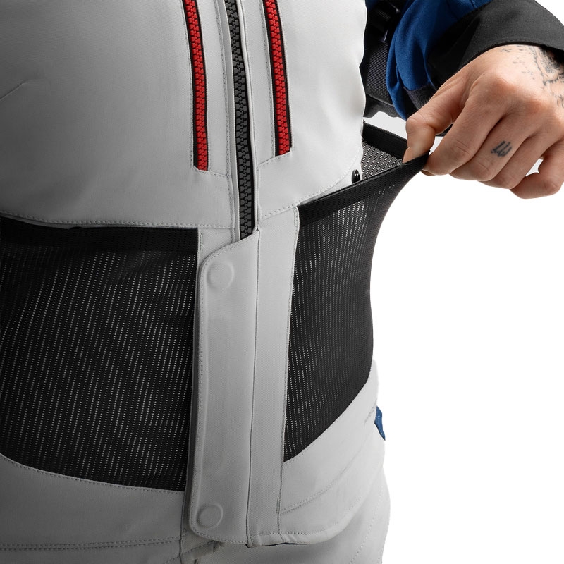 Damska kurtka motocyklowa Rebelhorn Hardy 3.0 niebiesko-szaro-czerwona