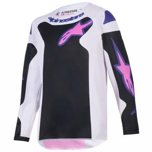 Koszulka motocrossowa dla dzieci Alpinestars Fluid Grid w kolorze czarno-jasnoszarym-fioletowym