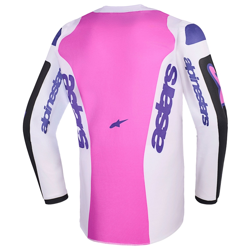Koszulka motocrossowa dla dzieci Alpinestars Fluid Grid w kolorze czarno-jasnoszarym-fioletowym