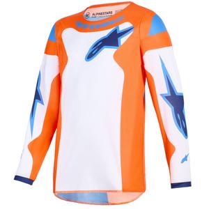 Koszulka motocrossowa dla dzieci Alpinestars Fluid Grid w kolorze pomarańczowo-niebiesko-białym
