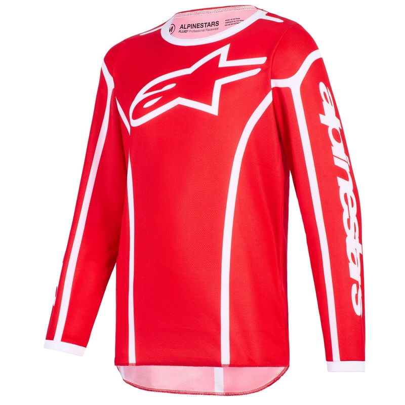 Koszulka motocrossowa dla dzieci Alpinestars Fluid Apex w kolorze czerwono-białym