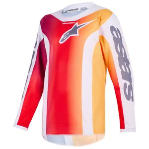 Koszulka motocrossowa dla dzieci Alpinestars Fluid Portl w kolorze czerwono-pomarańczowo-jasnoszarym