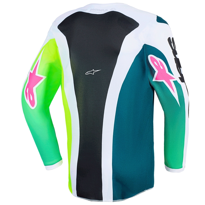 Koszulka motocrossowa dla dzieci Alpinestars Fluid Portl w kolorze zielono-biało-czarnym