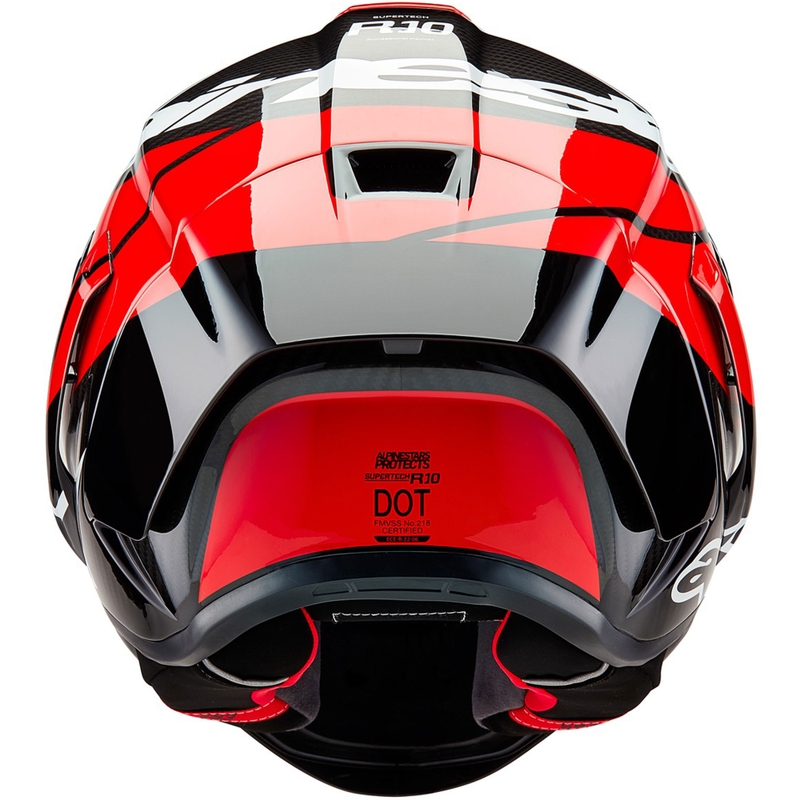 Kask motocyklowy integralny Alpinestars Supertech R-10 Element carbon fluo czerwono-biały