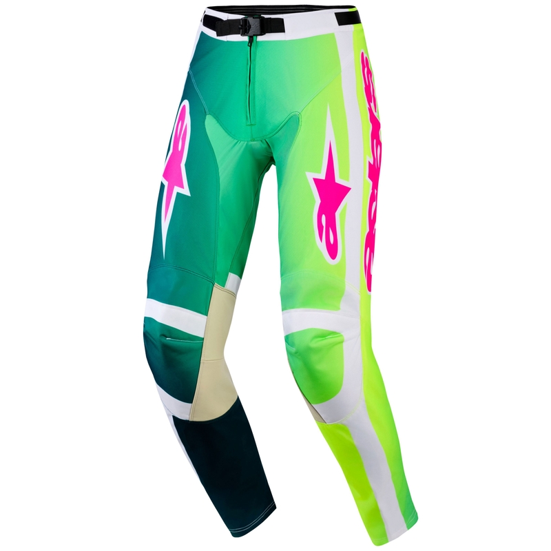Spodnie motocrossowe Alpinestars Racer Portl zielono-biało-czarne