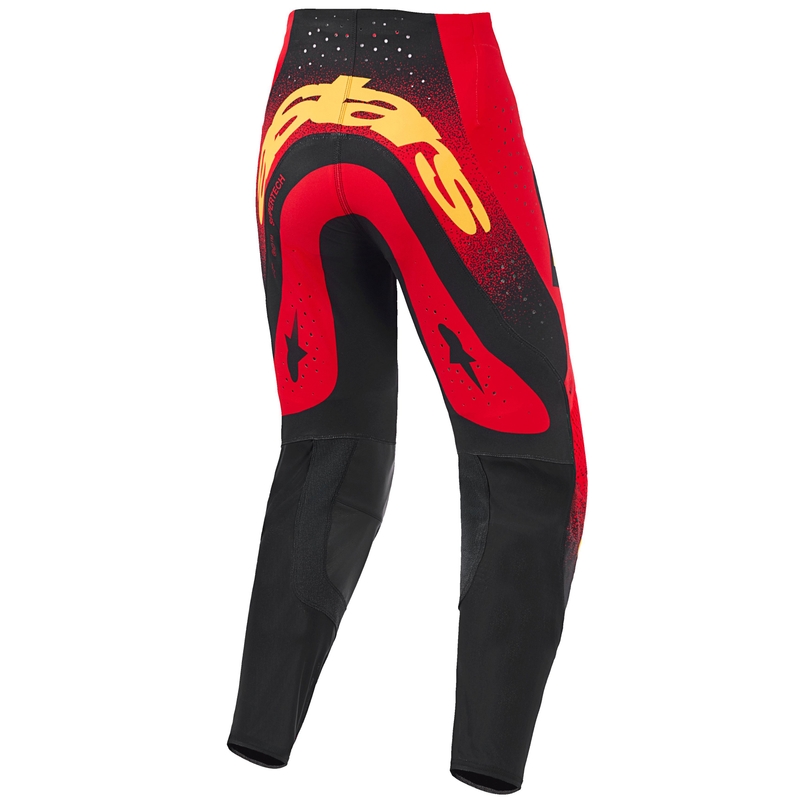 Spodnie motocrossowe Alpinestars Supertech Scenz czerwono-czarno-żółte