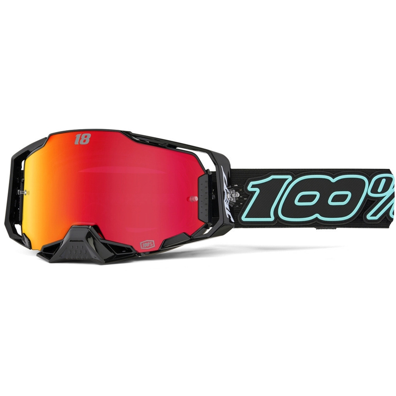 Gogle motocrossowe 100% Armega Hiper Jett Special z czerwonym pleksiglasem