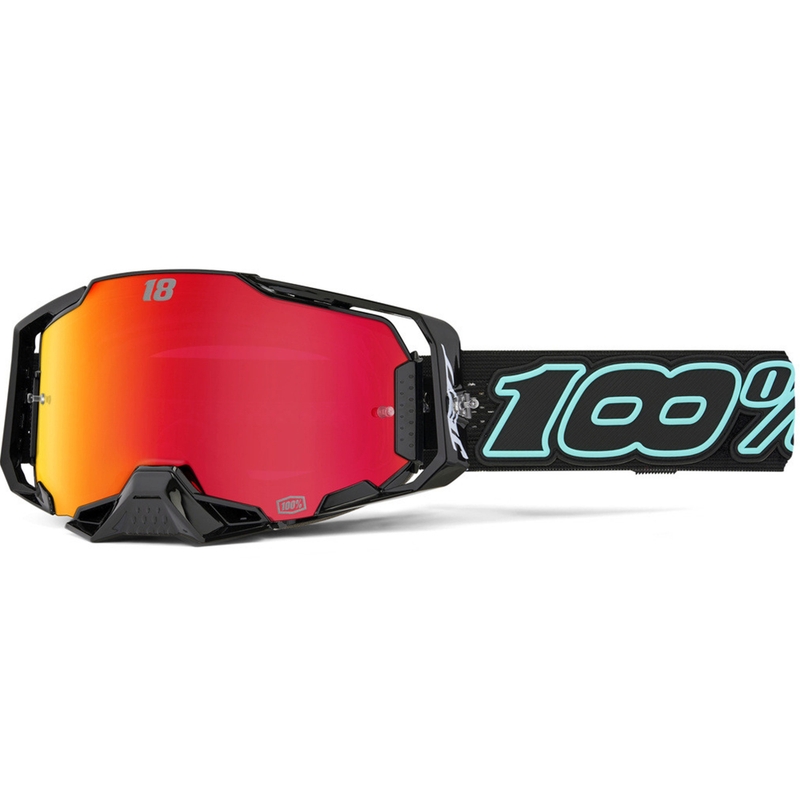 Gogle motocrossowe 100% Armega Hiper Jett Special z czerwonym pleksiglasem