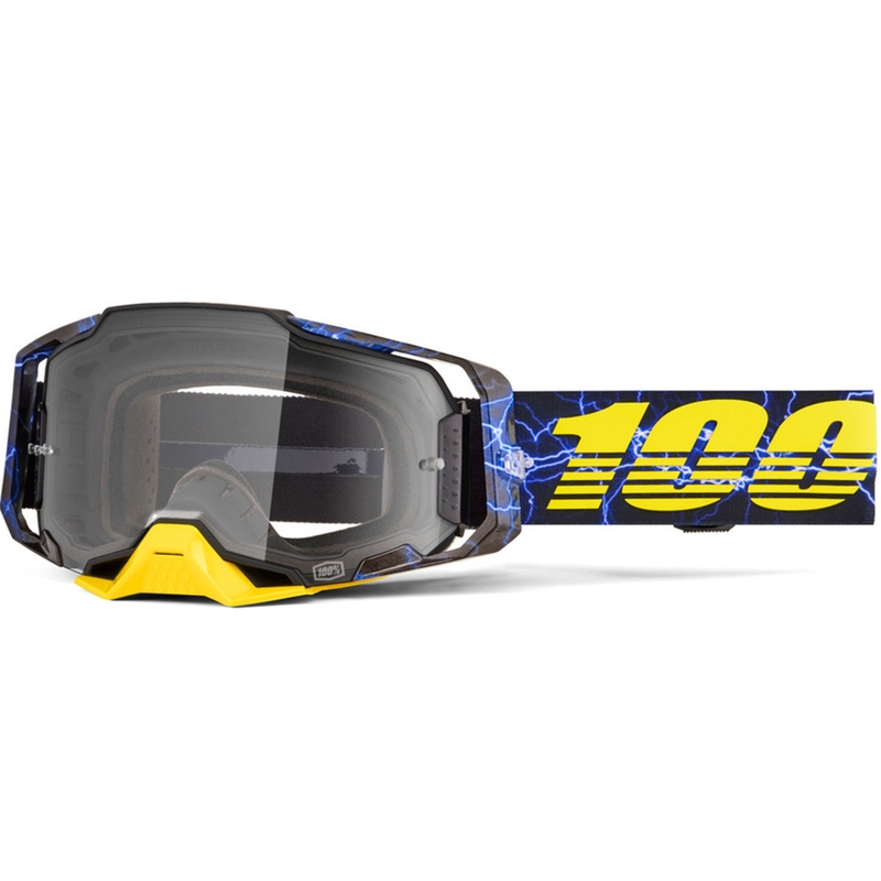 Gogle motocrossowe Armega Fury 100% z przezroczystym pleksiglasem