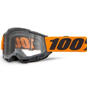 Gogle motocrossowe 100% Accuri 2 Pomarańczowe z przezroczystym pleksiglasem