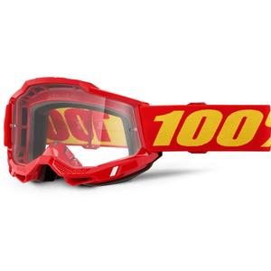 Okulary motocrossowe 100% Accuri 2 czerwone z przezroczystym pleksiglasem