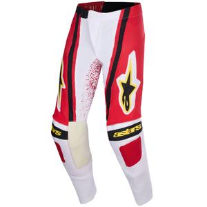 Spodnie motocrossowe Alpinestars Techstar Nomur w kolorze jasnoszarym, czerwonym, czarnym i żółtym