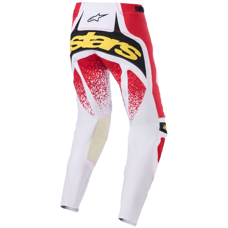 Spodnie motocrossowe Alpinestars Techstar Nomur w kolorze jasnoszarym, czerwonym, czarnym i żółtym