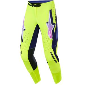 Spodnie motocrossowe Alpinestars Supertech Vista w kolorze fluo żółto-fioletowo-czarnym