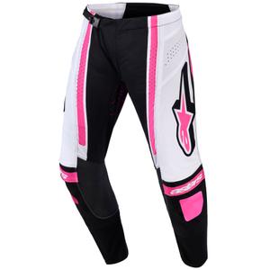 Spodnie motocrossowe damskie Alpinestars Stella Techstar Nomur czarno-biało-różowe