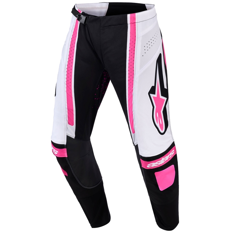 Spodnie motocrossowe damskie Alpinestars Stella Techstar Nomur czarno-biało-różowe